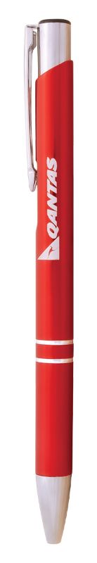 PA106 Ballpoint Pen Aluminium Red with Chrome 13.5cm
