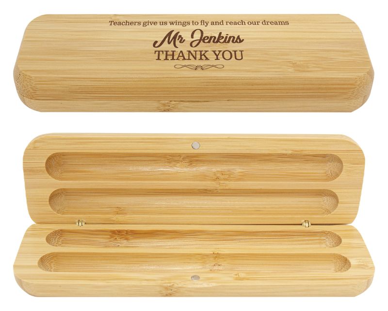 PCB02 Bamboo Pen Box - Double 17cm