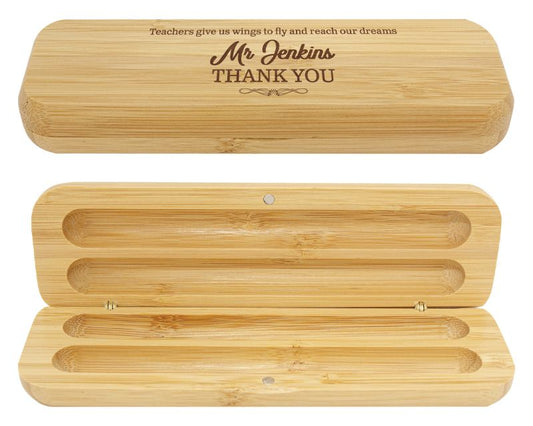 PCB02 Bamboo Pen Box - Double 17cm