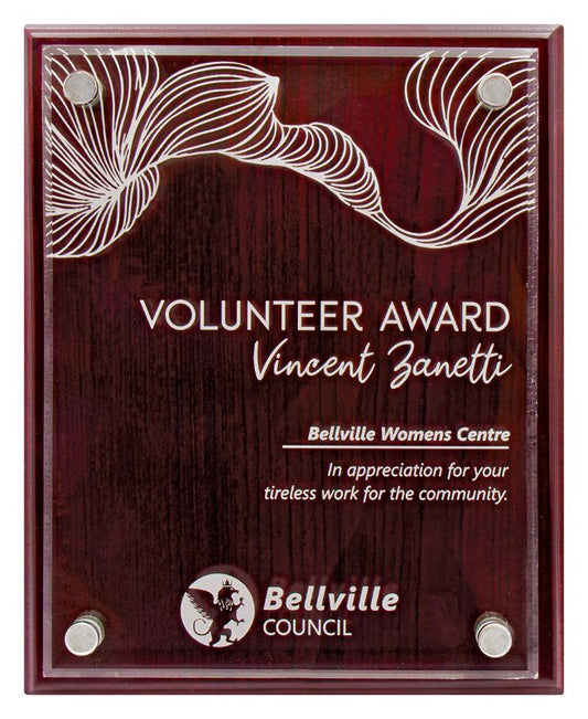 PCV11 Value Rosewood Floating Acrylic Plaque 32.5cm