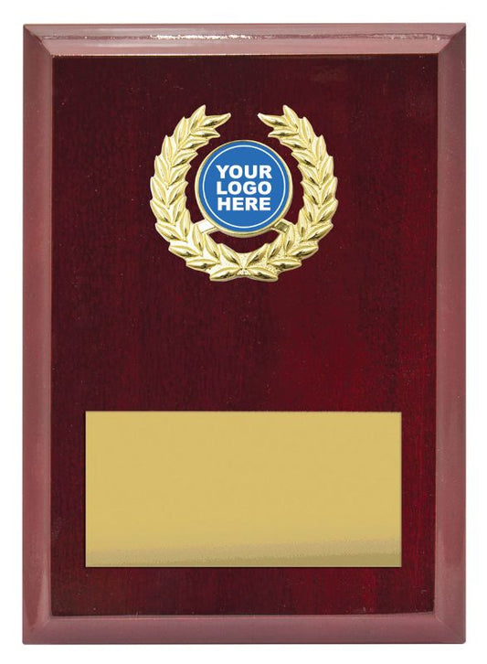 PL03B Laurel Plaque Gold 17.5cm