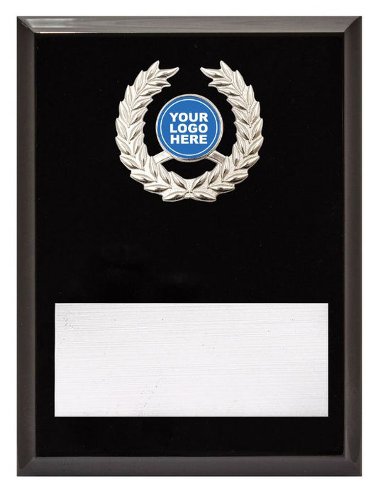 PL04C Laurel Plaque Silver 20cm