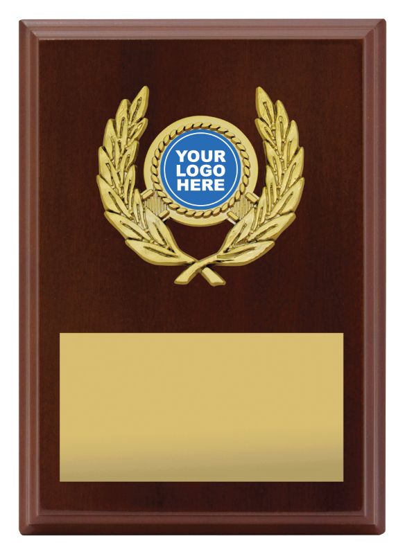 PL05B Wreath Plaque Walnut 17.5cm