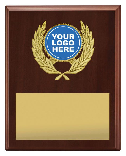 PL05D Wreath Plaque Walnut 22.5cm