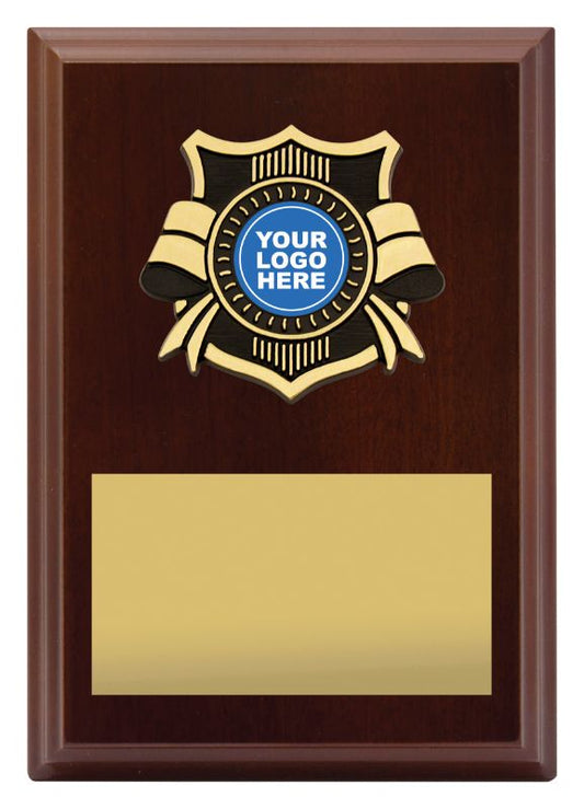 PL06A Banner Plaque Walnut 15cm