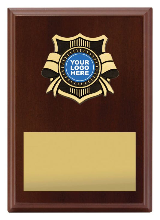 PL06B Banner Plaque Walnut 17.5cm