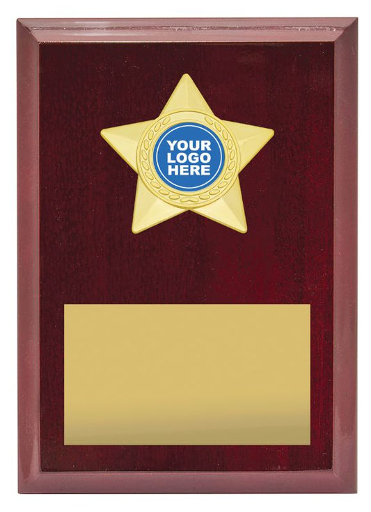 PL07B Star Plaque Gold 17.5cm