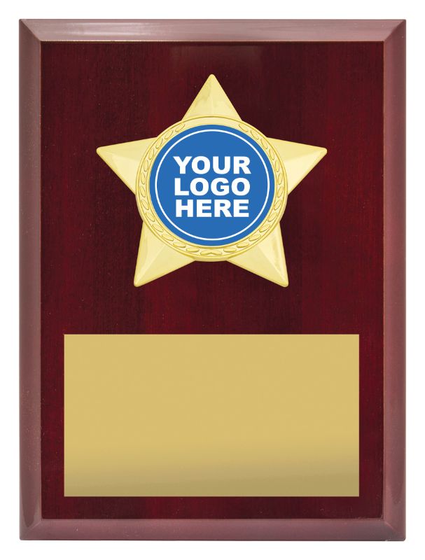 PL07C Star Plaque Gold 20cm
