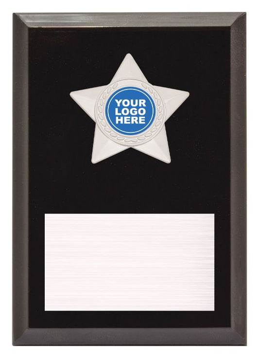 PL08B Star Plaque Silver 17.5cm