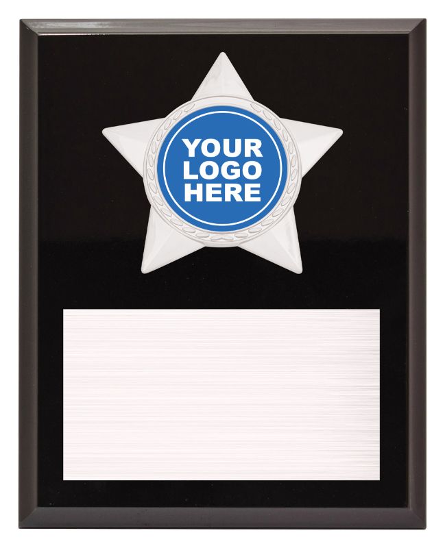 PL08D Star Plaque Silver 22.5cm
