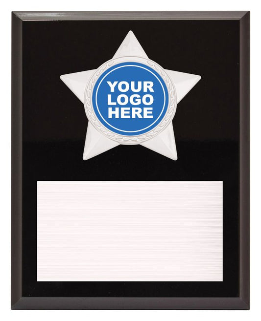 PL08D Star Plaque Silver 22.5cm