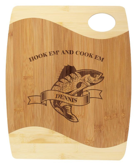 QB911 Bamboo Board Two Tone & Handle 35cm