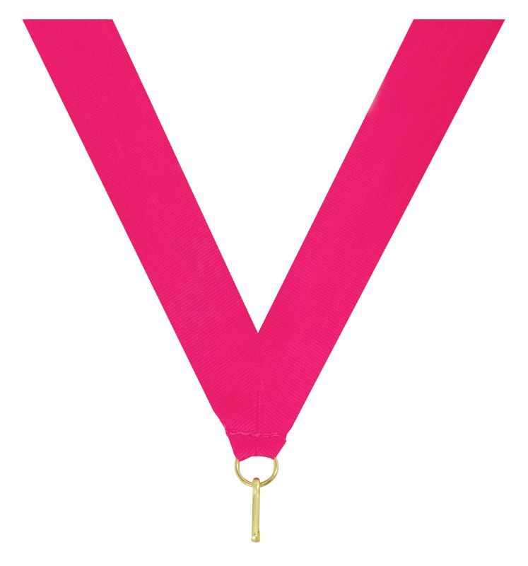 RE1 Neon Pink V Neck Ribbon 40cm