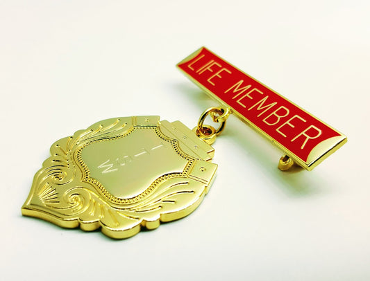 LMB Red Life Member Badge 5cm