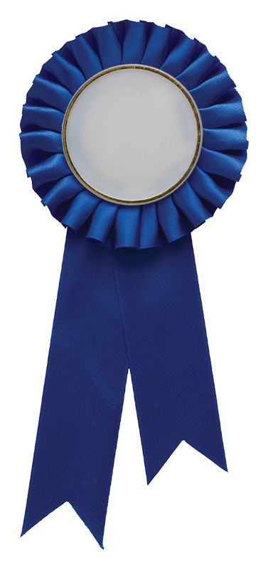 RST03 Blue Rosette w/ Clip 90 x 21cm