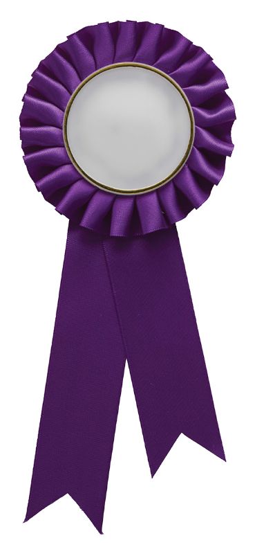 RST08 Purple Rosette w/ Clip 90 x 21cm