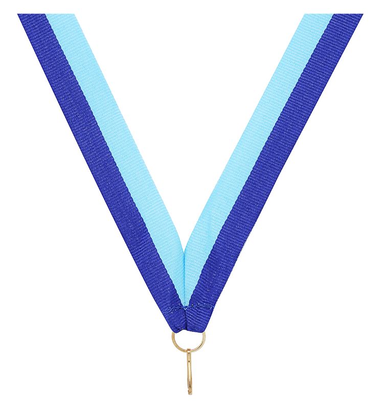 RY33 Dark Blue / Light Blue V Neck Ribbon 40cm