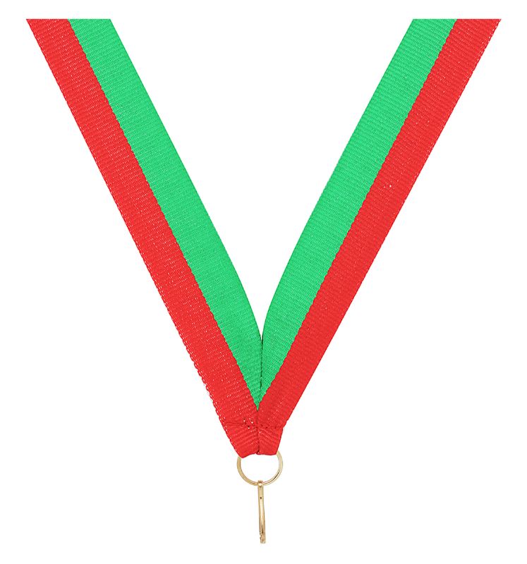 RY64 Red / Green V Neck Ribbon 40cm