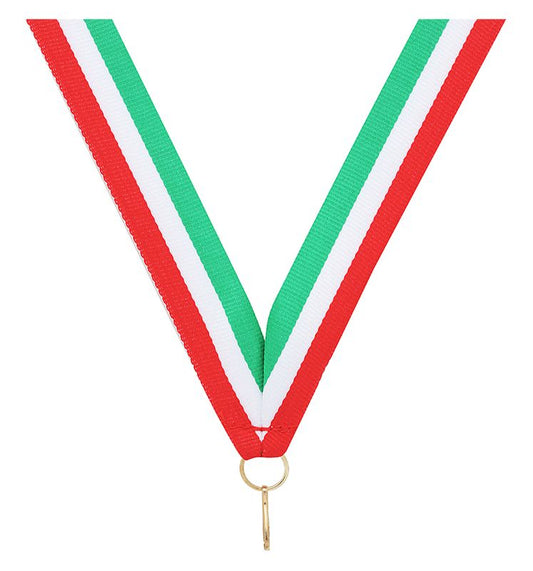 RY654 Red / White / Green V Neck Ribbon 40cm