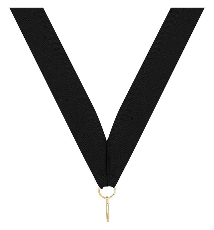 RY7 Black V Neck Ribbon 40cm