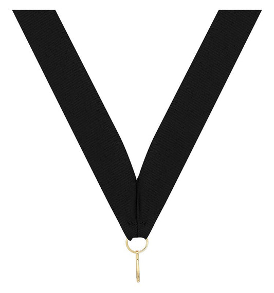RY7 Black V Neck Ribbon 40cm