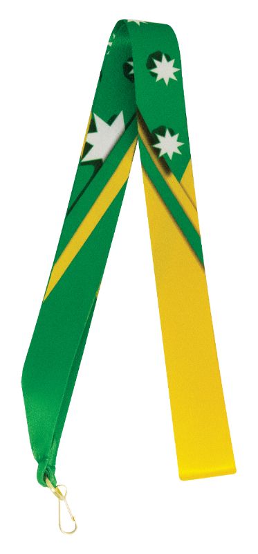 RY942 Australia Theme - Green & Gold Ribbon 40cm