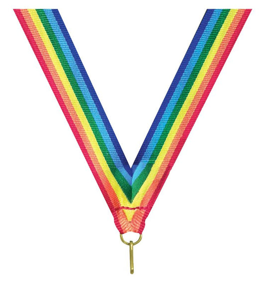 RY999 Rainbow V Neck Ribbon 20cm