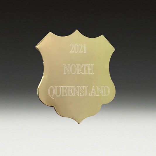 S1G Gold 27mmx31mm Engraved Aluminium Metal Shield