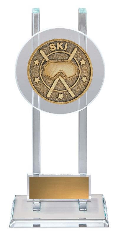 SG292B Skiing Spartan Glass 19cm