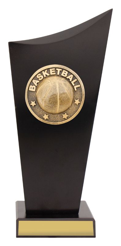 SK534B Basketball Black Timber Spartan Crest 24.5cm