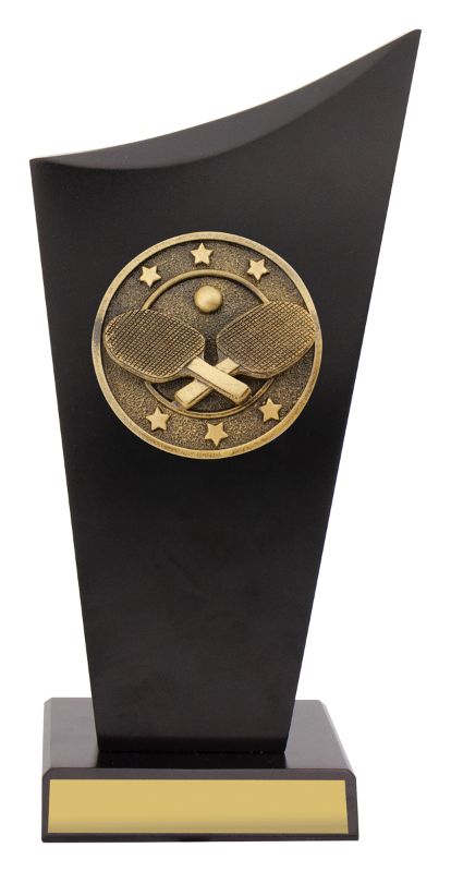 SK566A Table Tennis Black Timber Spartan Crest 22cm