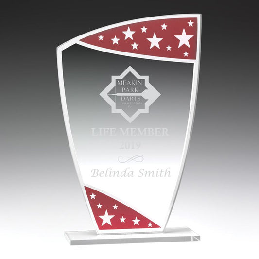 W316 Glass Red Sparkle 20cm