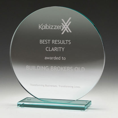 W502 Circle Jade Glass Award 16cm