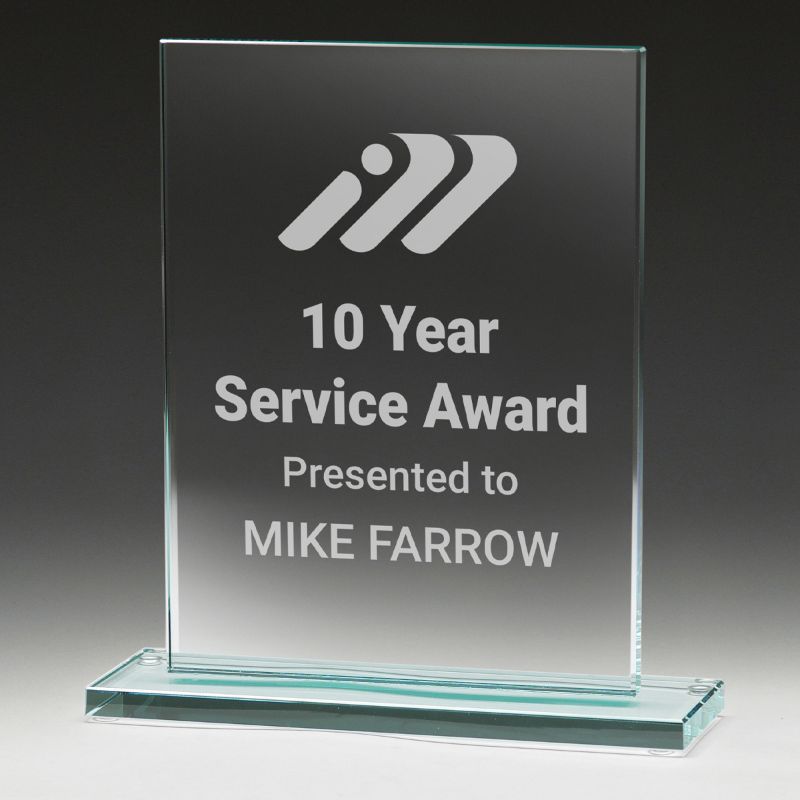 W513 Classic Jade Glass Award 22cm