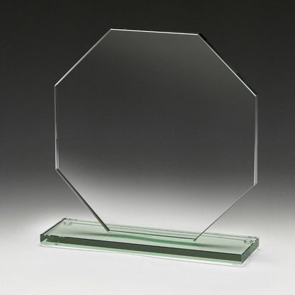 W522 Octagon Jade Glass Award 16cm
