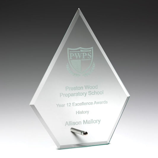 W631L Clear Glass Plaque 20cm