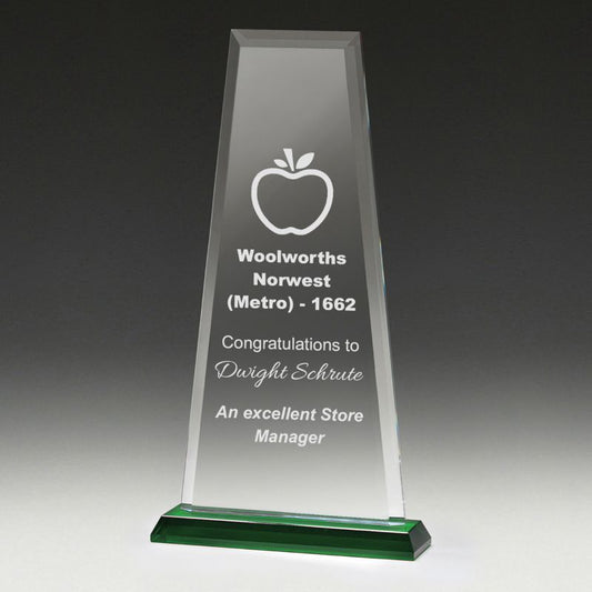 WC234C Glass Green Guardian Award 29cm