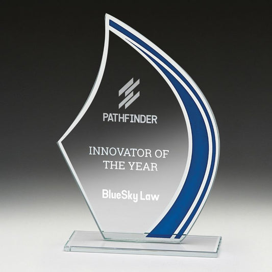 WC395C Glass Tide Runner Award 20cm